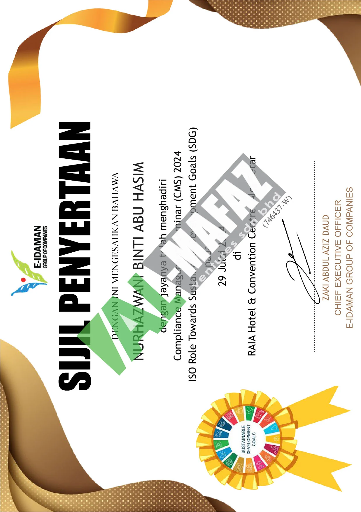 E-IDAMAN STAFF CERTIFICATE-01