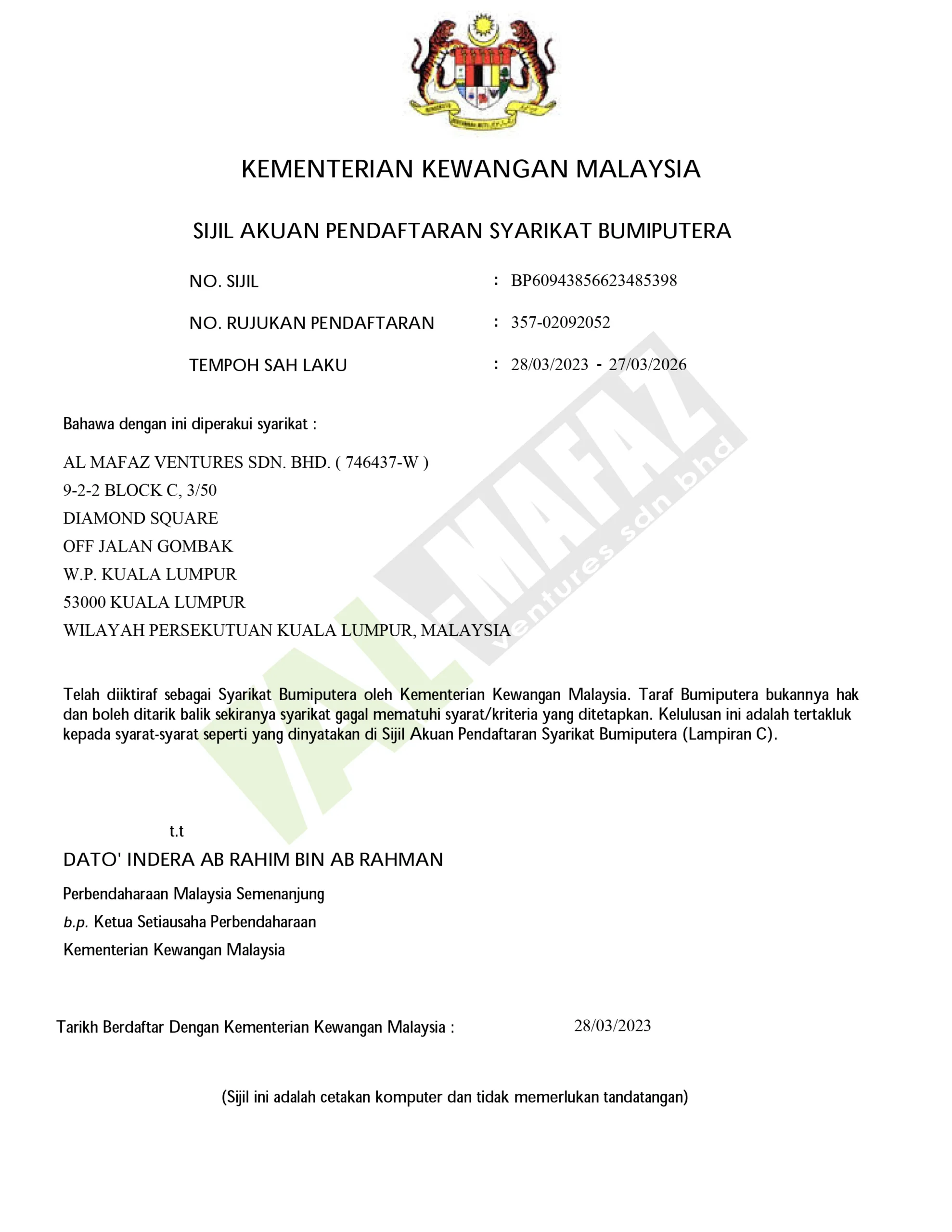 MOF BUMIPUTRA